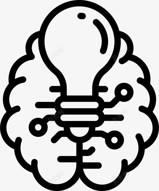 智能解决方案人工智能灯泡图标svg_新图网 https://ixintu.com 人工智能 大纲 学习 智能 机器 灯泡 解决方案