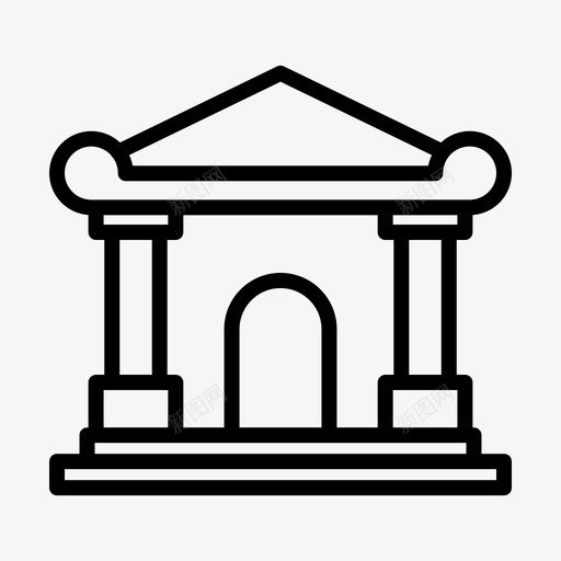 博物馆建筑61线性图标svg_新图网 https://ixintu.com 博物馆 建筑 线性