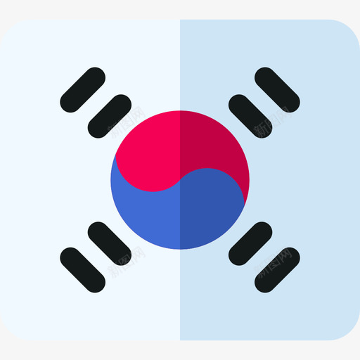 韩国9面国旗平的图标svg_新图网 https://ixintu.com 国旗 平的 韩国