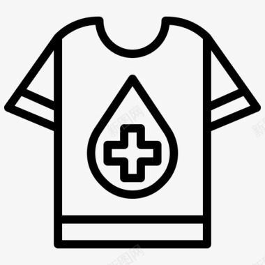 T恤献血50直线型图标图标