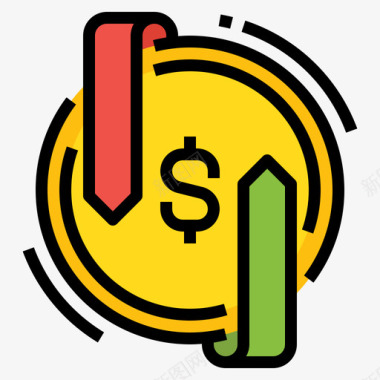货币全球业务16线性颜色图标图标