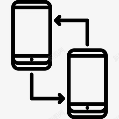 数据传输电话32线性图标图标