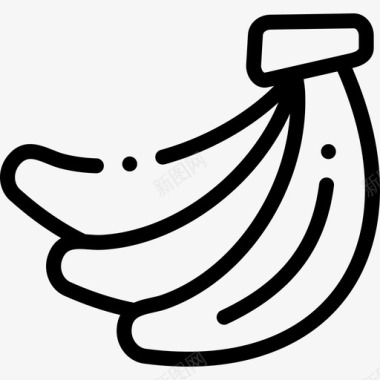 香蕉热带47线形图标图标