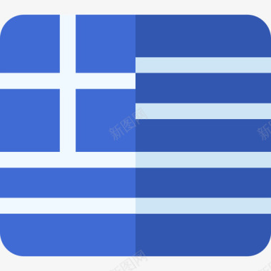 希腊国旗9平坦图标图标