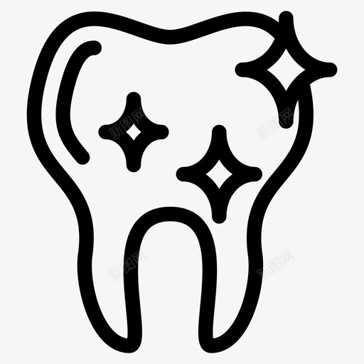 牙齿护理健康光泽图标svg_新图网 https://ixintu.com 健康 光泽 护理 牙齿