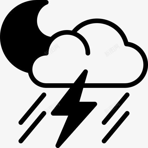 暴风雨天气240填充图标svg_新图网 https://ixintu.com 填充 天气 暴风雨