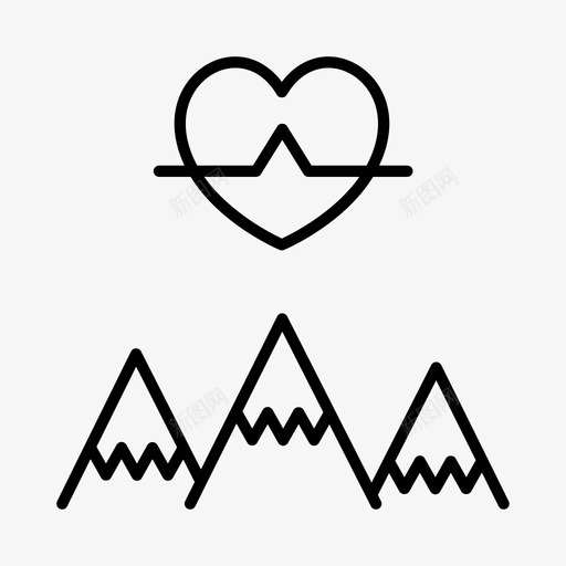 登山运动健身图标svg_新图网 https://ixintu.com 健康 健身 徒步旅行 心脏 登山 运动