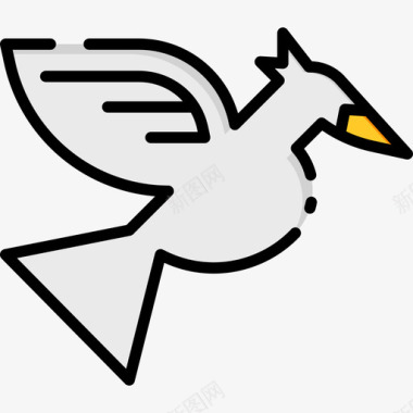 鸟弹簧82线形颜色图标图标