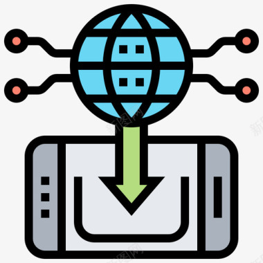 网络技术8线颜色图标图标