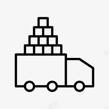 卡车货物汽车运输起重机卡车图标图标