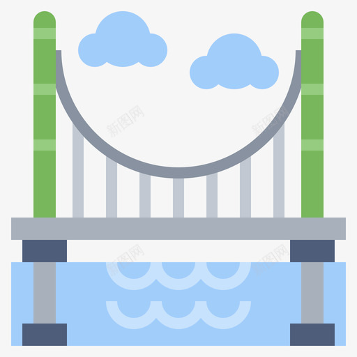 金门大桥世界地标3平坦图标svg_新图网 https://ixintu.com 世界 地标 大桥 平坦 金门