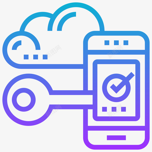 云网络技术6梯度图标svg_新图网 https://ixintu.com 梯度 网络技术