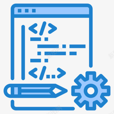 编码开发74蓝色图标图标
