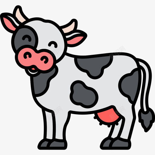 牛动物27线性颜色图标svg_新图网 https://ixintu.com 动物 线性 颜色