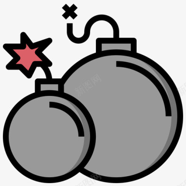 原子弹海盗18线性颜色图标图标
