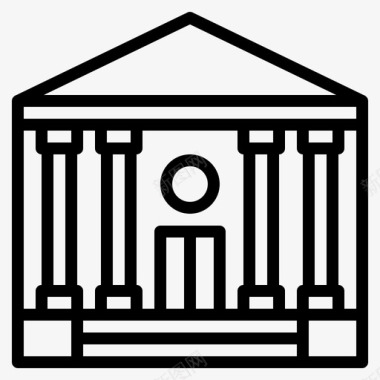 法院镇上的地方轮廓图标图标