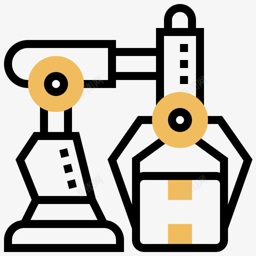 机械臂逻辑59黄色阴影图标svg_新图网 https://ixintu.com 机械 逻辑 阴影 黄色