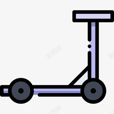 滑板车交通166线性颜色图标图标