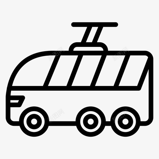 无轨电车运输车辆图标svg_新图网 https://ixintu.com 方式 无轨电车 车辆 运输