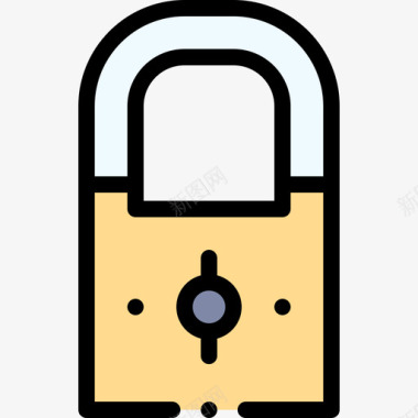 挂锁保护安全18线性颜色图标图标