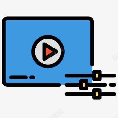 视频版音频视频2线性颜色图标图标