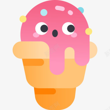 冰淇淋甜点4平淡图标图标