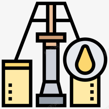 石油钻机石油工业14线颜色图标图标