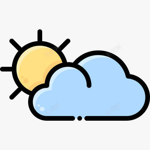 多云天气239线形颜色图标svg_新图网 https://ixintu.com 多云 天气 线形 颜色
