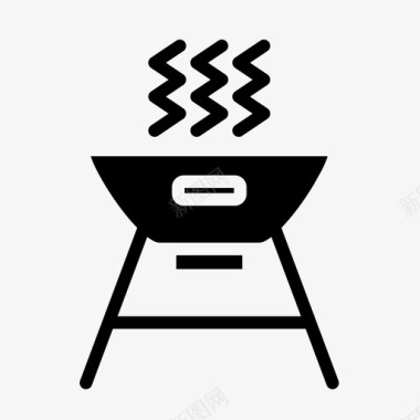 烧烤海滩烹饪图标图标