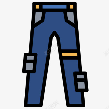 长裤battleroyale7线性颜色图标图标