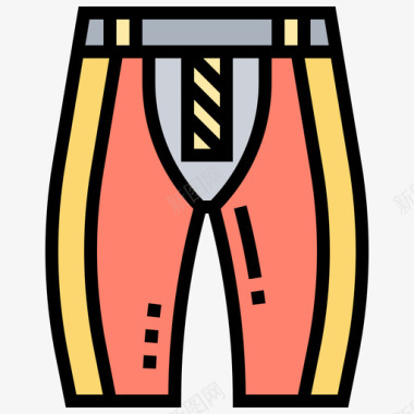 裤子美式橄榄球25线性颜色图标图标