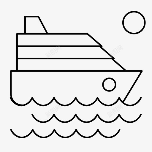 游船海滩海洋图标svg_新图网 https://ixintu.com 乐趣 假期 夏日 海洋 海滩 游船