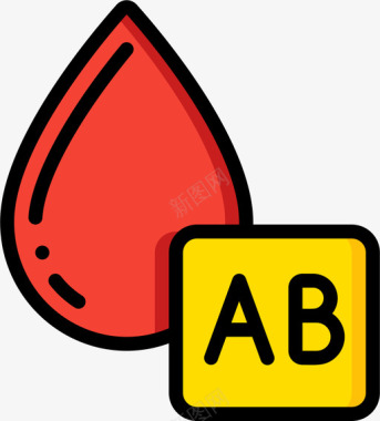 血型献血44线性颜色图标图标