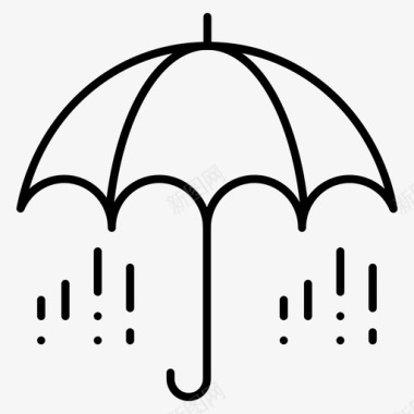 雨伞雨春天图标图标
