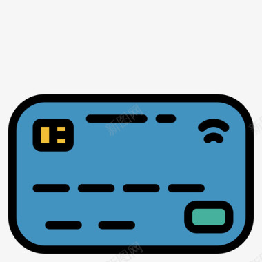 信用卡旅行255线性彩色图标图标