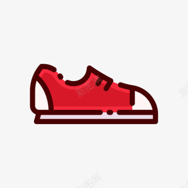 运动鞋溜冰鞋23线性颜色图标图标