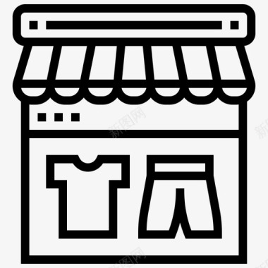 网上商店现代商业3线性图标图标