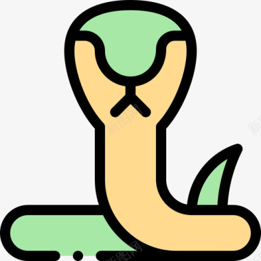 蛇动物和自然公园1线性颜色图标图标