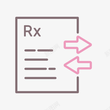 处方药物线性颜色图标图标