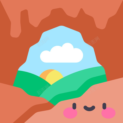 洞穴景观70平坦图标svg_新图网 https://ixintu.com 平坦 景观 洞穴