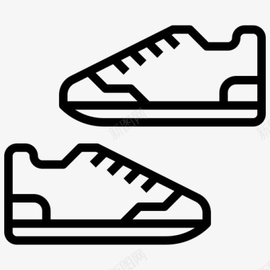 跑鞋运动跑步直线型图标图标