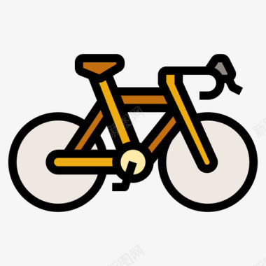 自行车交通工具164线性颜色图标图标