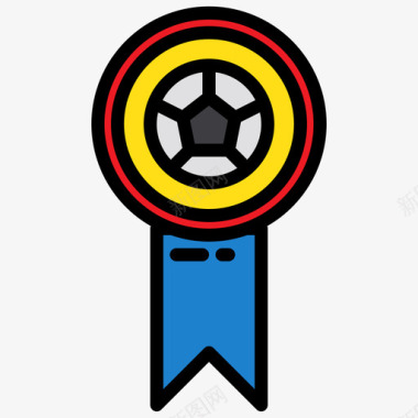 奖牌足球57线形颜色图标图标
