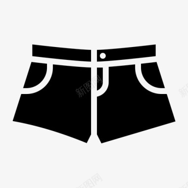 短裤女式时尚2字形图标图标