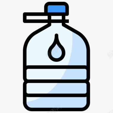水瓶饮料39线性颜色图标图标