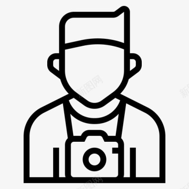 摄影师职业工作和职业图标图标