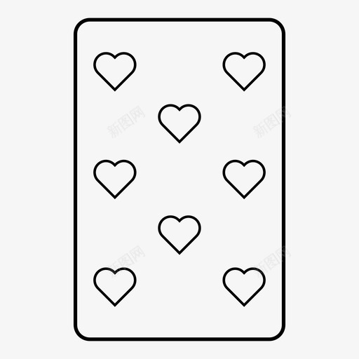 8个红心21点手图标svg_新图网 https://ixintu.com 21点 8个 大纲 扑克 扑克牌 红心