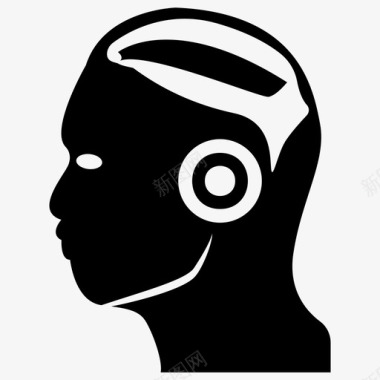 人工脸人工智能仿生人图标图标