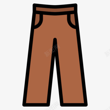 裤子女式时尚4线性颜色图标图标