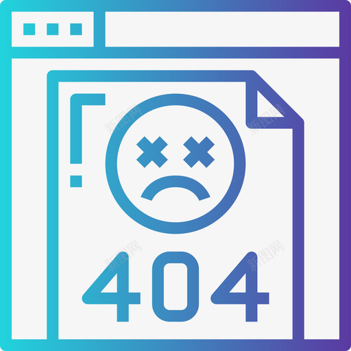 错误404互联网13渐变图标svg_新图网 https://ixintu.com 互联网 渐变 错误
